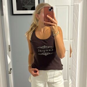 Christine Alexander Cowgirl Western Sparkly Tank Top